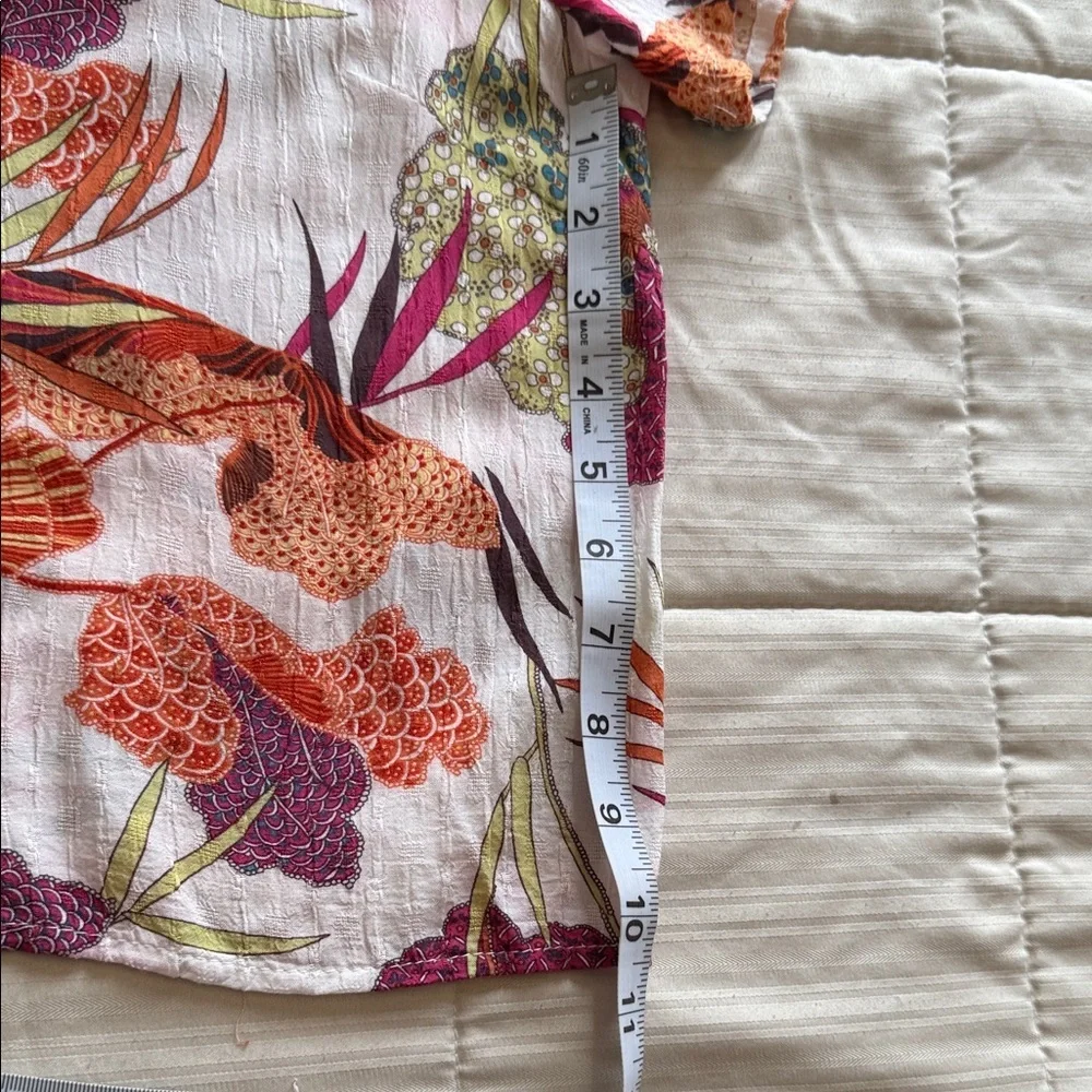 Rachel Zoe Colorful Floral Button-Down Shirt SzM - Picture 7 of 7